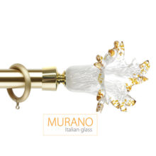 Эксклюзивный латунный карниз Маргарита бело-коричневый